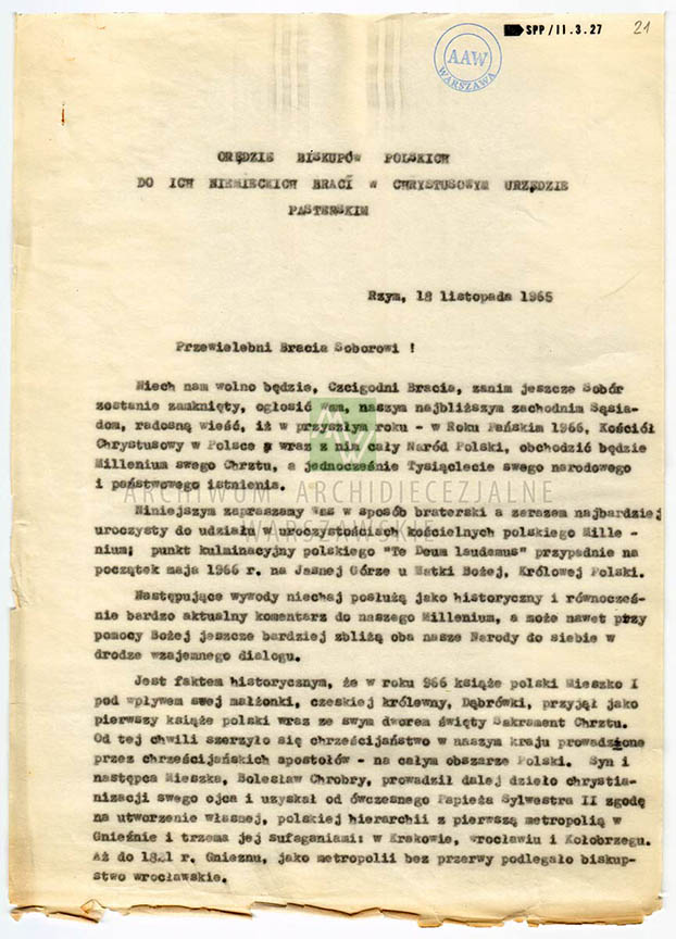 Bolesław Kominek, «perdoniamo e chiediamo perdono»